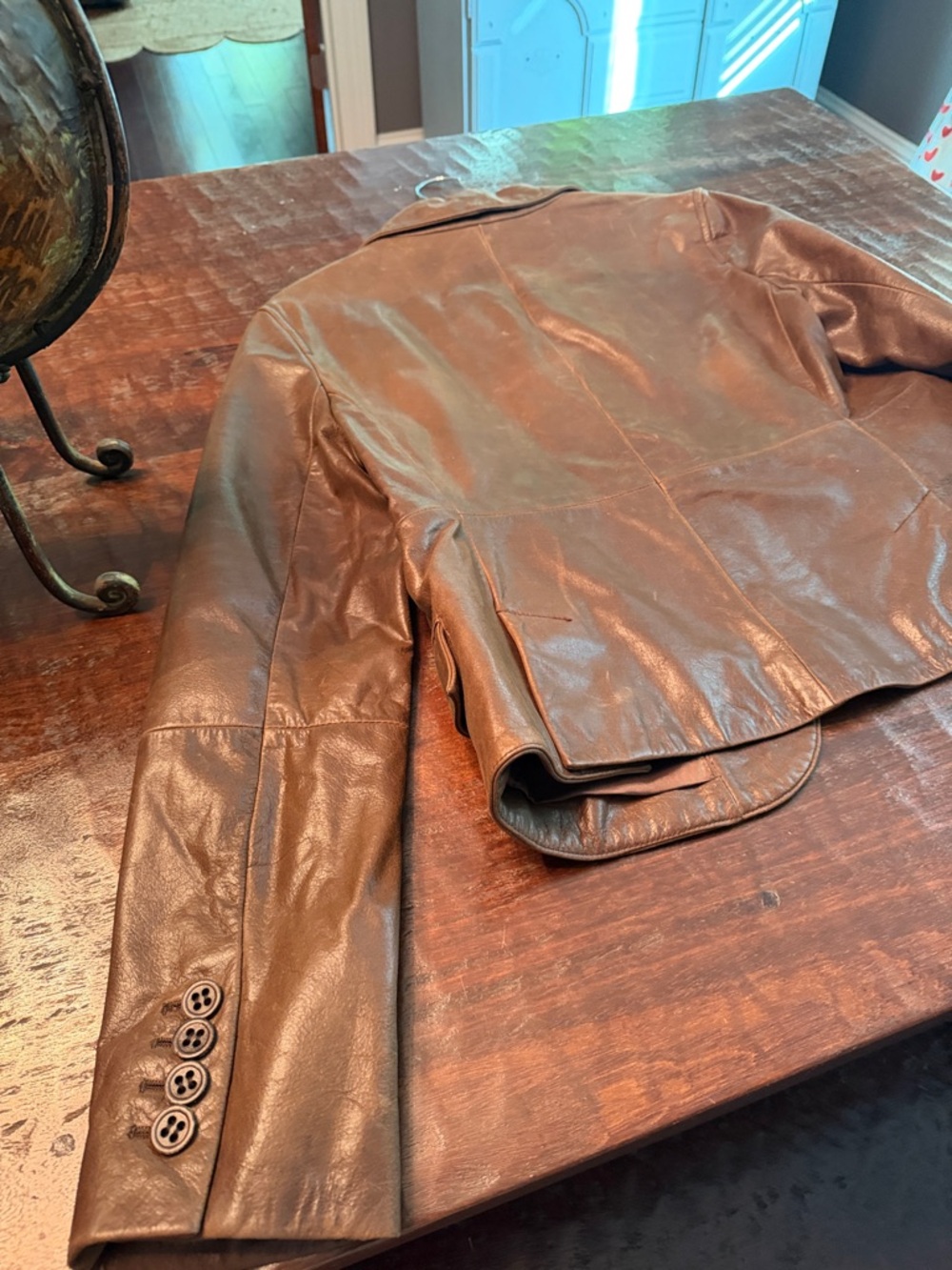 Express Design Studio Brown Leather Jacket - Picture 7 of 9